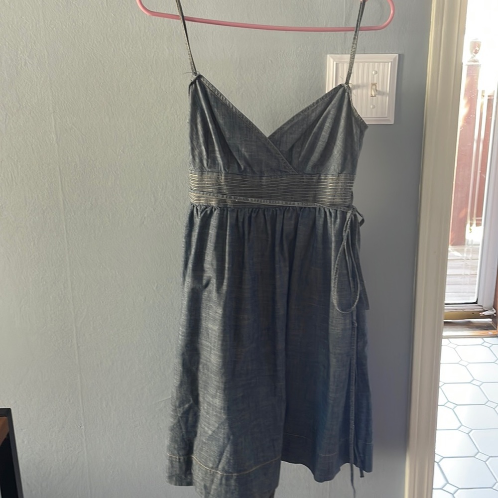 Loft- denim wrap dress with pockets